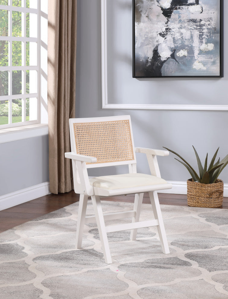 Abby Chair, White, White Finish, Arm Chair