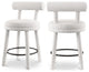 Parlor Black Boucle Fabric Stool, Set of 2, Cream