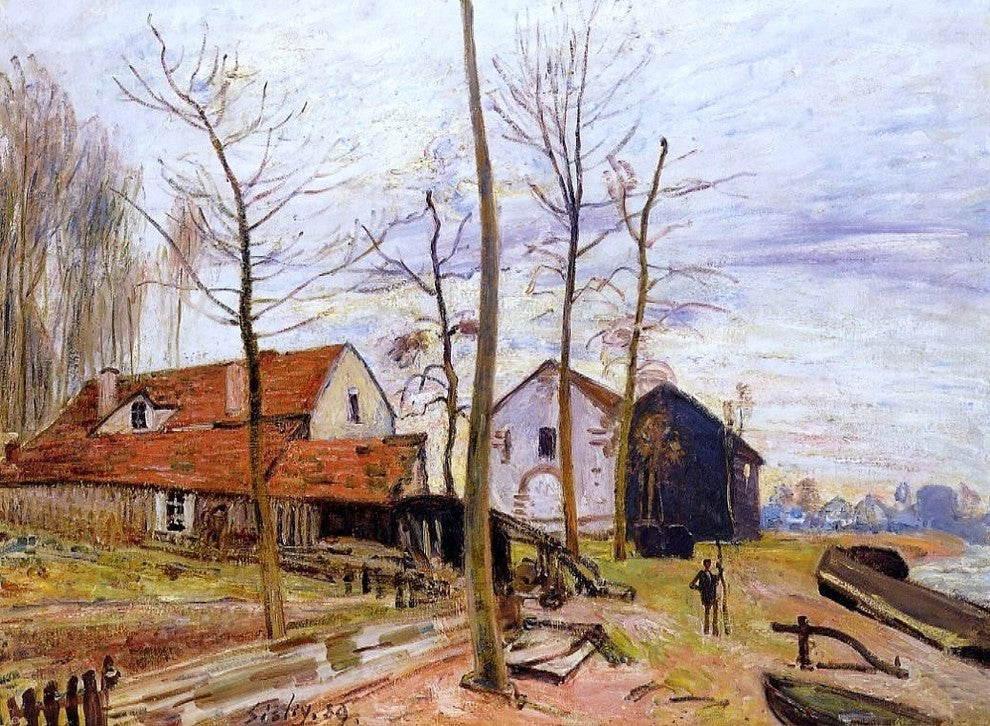 Alfred Sisley The Mills of Moret  Sunrise, 21"x28" Gallery Wrapped Canvas