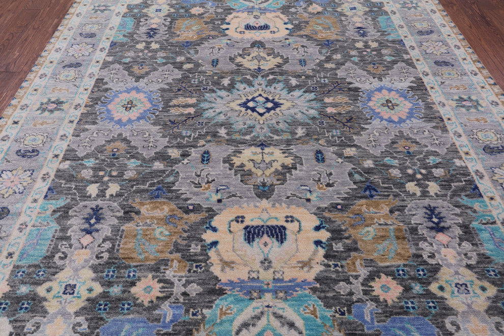 8' 2" X 9' 10" Turkish Oushak Hand Knotted Wool Rug - Q15388