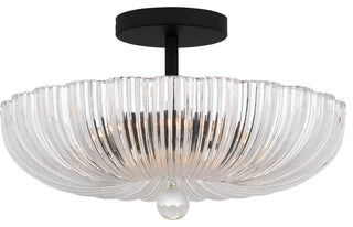 Three Light Semi Flush Mount in Matte Black