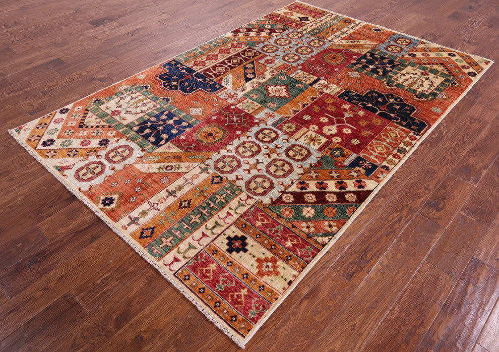 5' 5" X 8' 3" Super Kazak Handmade Wool Rug Q11089