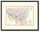 Mongolian Empire Asia Vintage Map Print On Canvas With Picture Frame, 16" X 21"