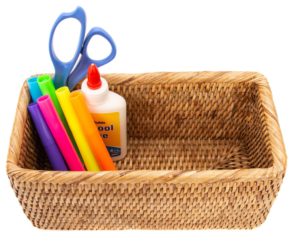 Artifacts Rattan Petite Basket, Honey Brown