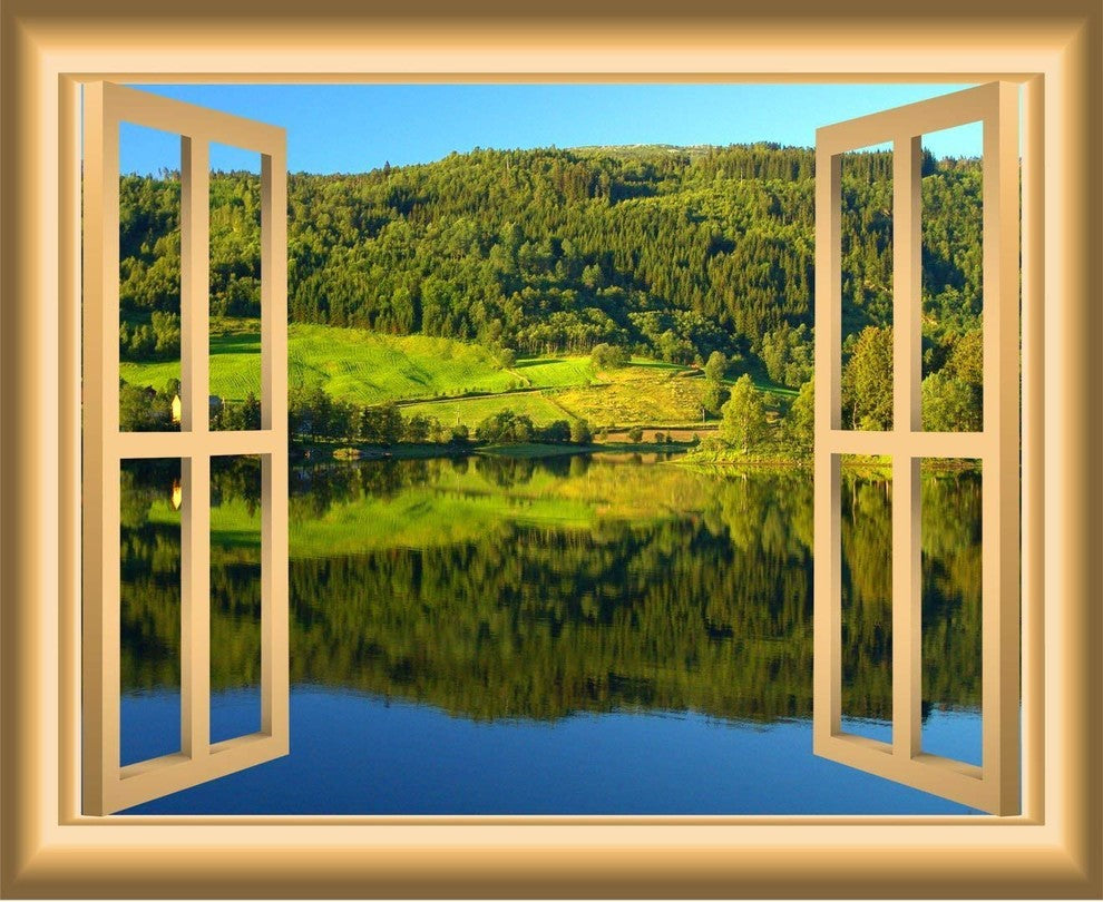 VWAQ, Lake Window Wall Decal, 24"x30"