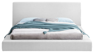 Terra Boucle Fabric Upholstered Bed, White, Full