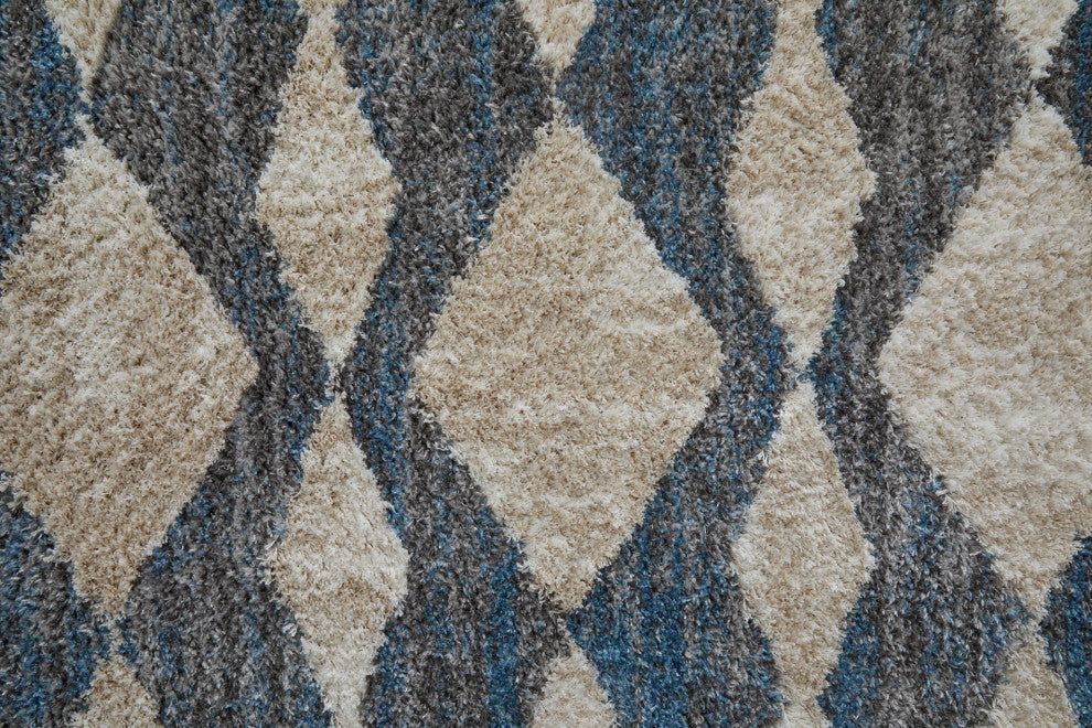Weave & Wander Caide Contemporary Rug, Blue/Gray, 4'x6'