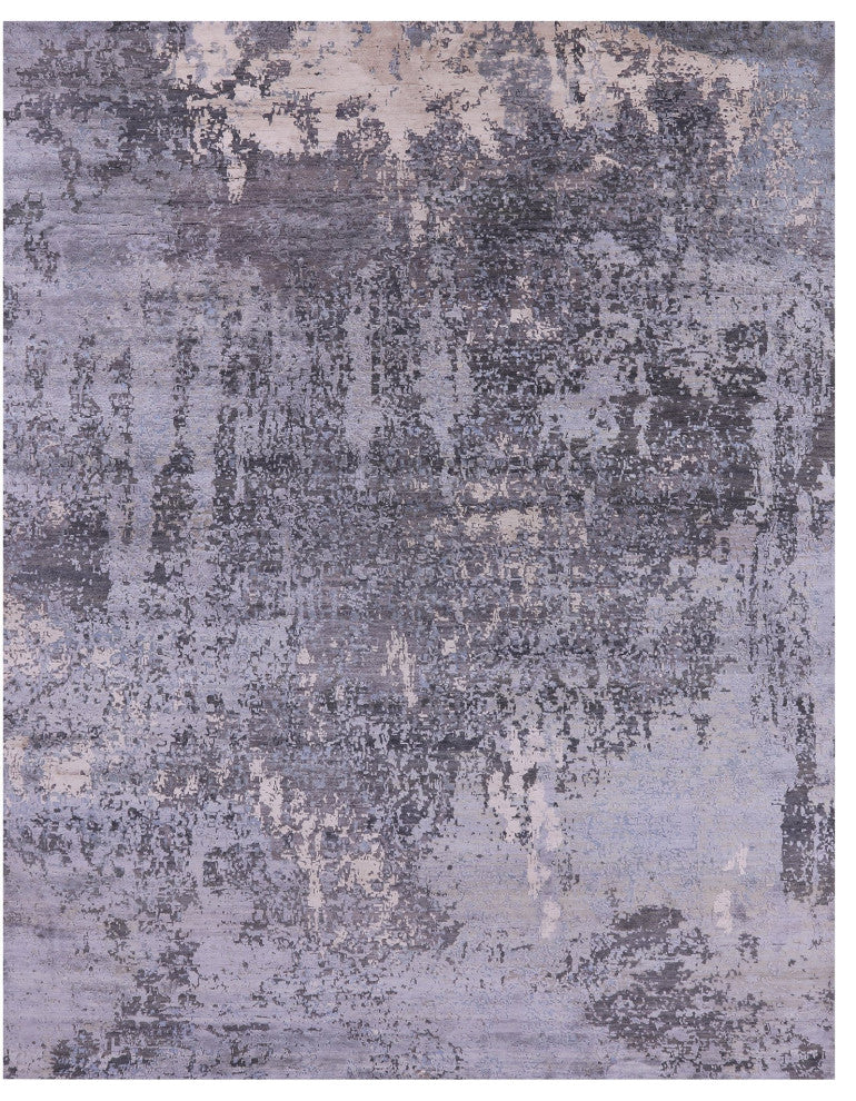 7' 10" X 10' 1" Wool and Silk Modern Handmade Rug Q8657