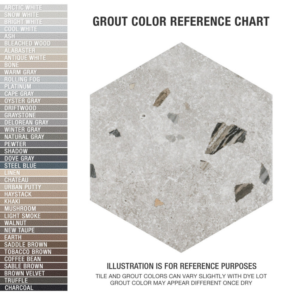 Sonar Hex Silver Porcelain Floor and Wall Tile