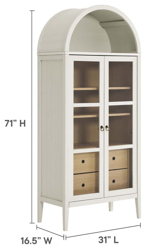 Nolan Tall Storage Display Cabinet - White Oak