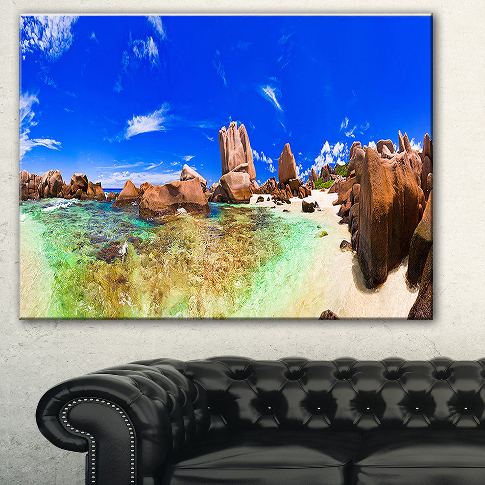 "Bright Tropical Beach Panorama" Canvas Print