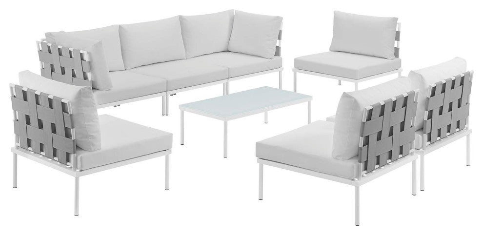 Harmony 8-Piece Outdoor Patio Aluminum Sectional Sofa Set