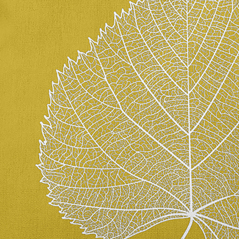 Leaf Study Accent Pillow, Mustard, 14"x20"