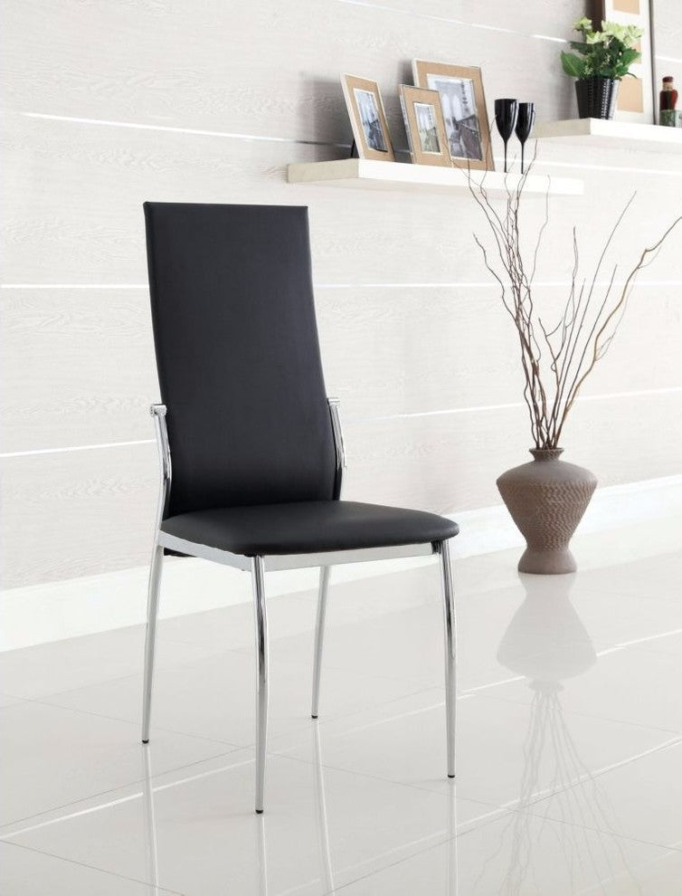 Kalawao Contemporary Side Chair, Black Finish, Set Of 2