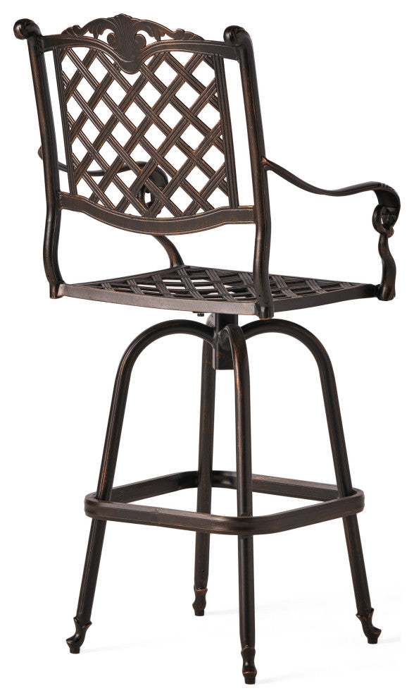 GDF Studio Pomelo Outdoor Cast Aluminum Bar Stools, Set of 2