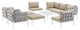 White Beige Harmony 10 Piece Outdoor Patio Aluminum Sectional Sofa Set