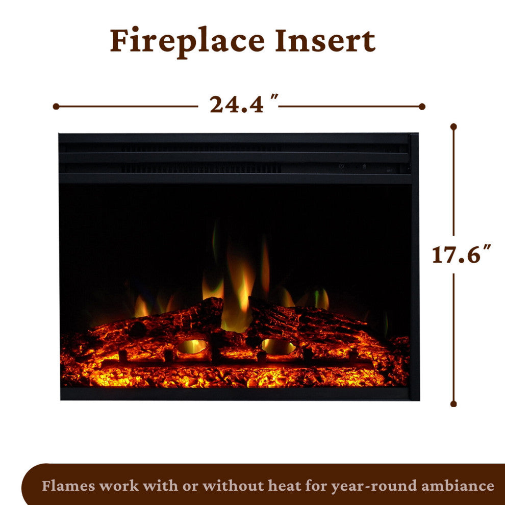 Sienna 34" Electric Fireplace Heater With Mantel, Multicolor Flames, White