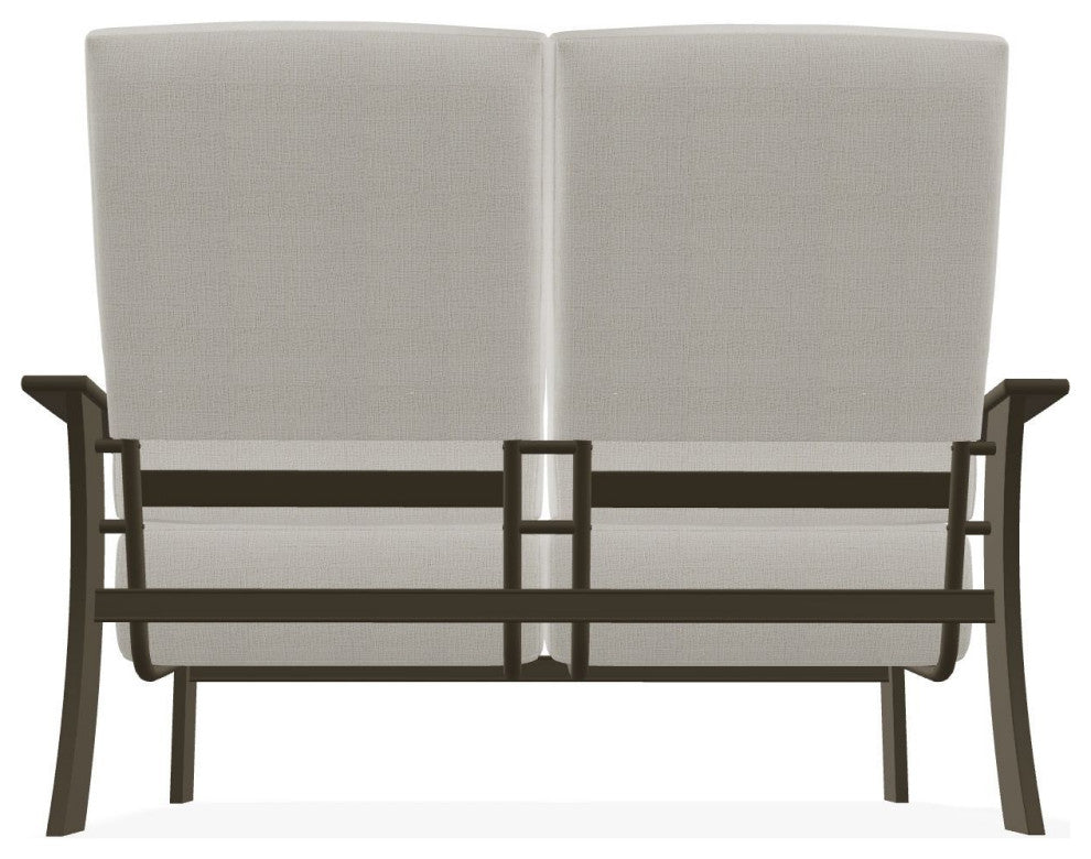 St. Catherine Deep Seat Outdoor Loveseat, Grasscloth Buff/Beachwood