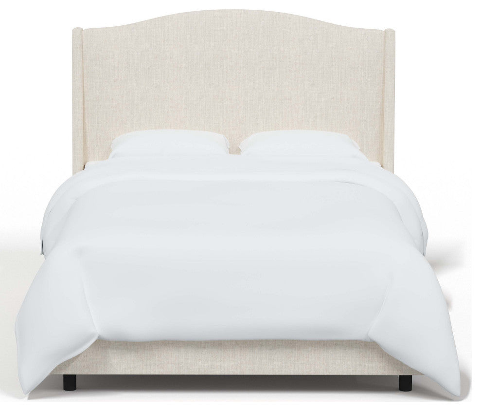 Camelback Wingback Bed, Linen Talc, California King