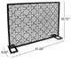 Uriah Modern Single PanelIron Firescreen, Black Brushed Silver Finish
