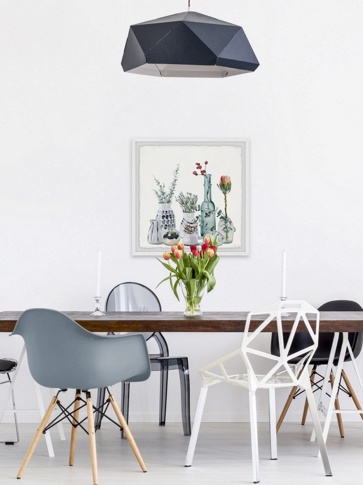 "Homey Blooms" Framed Painting Print, 12"x12"