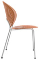 Opulent Plastic Dining Side Chair, Chrome Base Set of 2, Amber