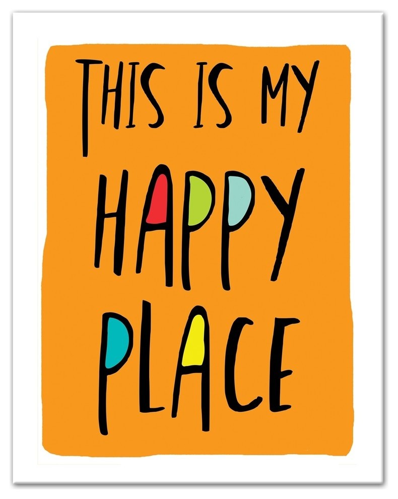This is My Happy Place Orange 11x14 Canvas Wall Art