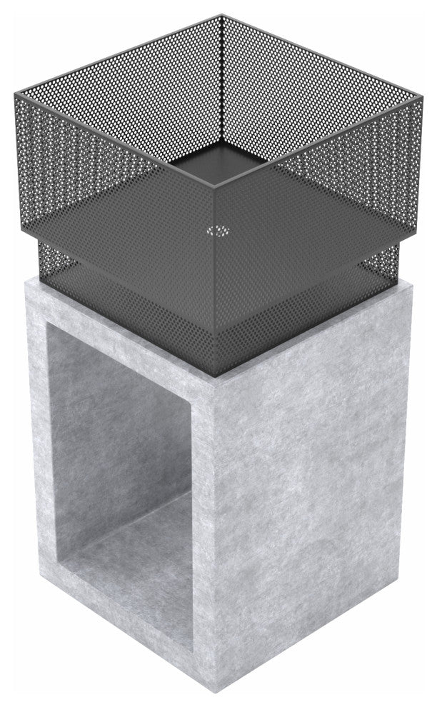 Astella Sentinel Fire Basket, Gray Cement