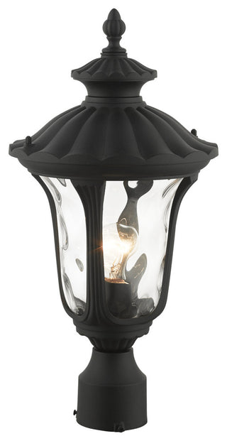 Textured Black Traditional, Victorian, Sculptural, Outdoor Post Top Lantern