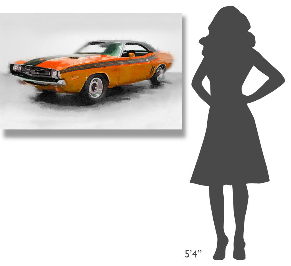 "1968 Dodge Challenger Watercolor" Fine Art Print