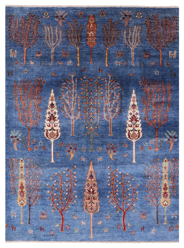 5' 9" X 7' 8" Tribal Persian Gabbeh Handmade Wool Rug Q9615