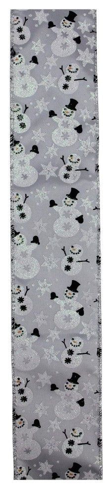 Snowmen & Snowflakes Wired Christmas Craft Ribbon