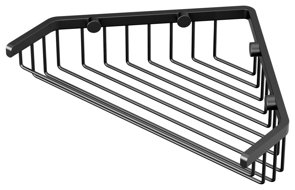 Corner Shower Basket, Matte Black, 9.25"