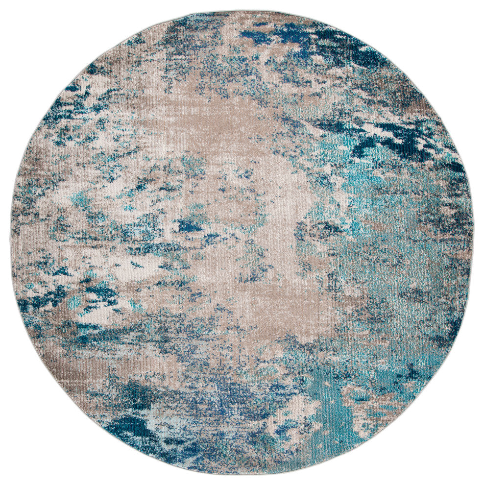 Safavieh Madison Mad440M Organic and Abstract Rug, Blue and Gray, 2'2"x20'0" Runner