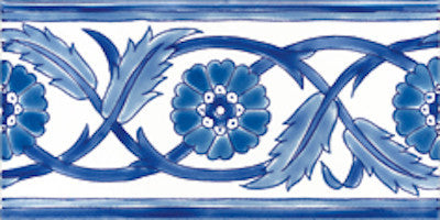 3.94"x7.87" Palmyre Blue  Border set of 10