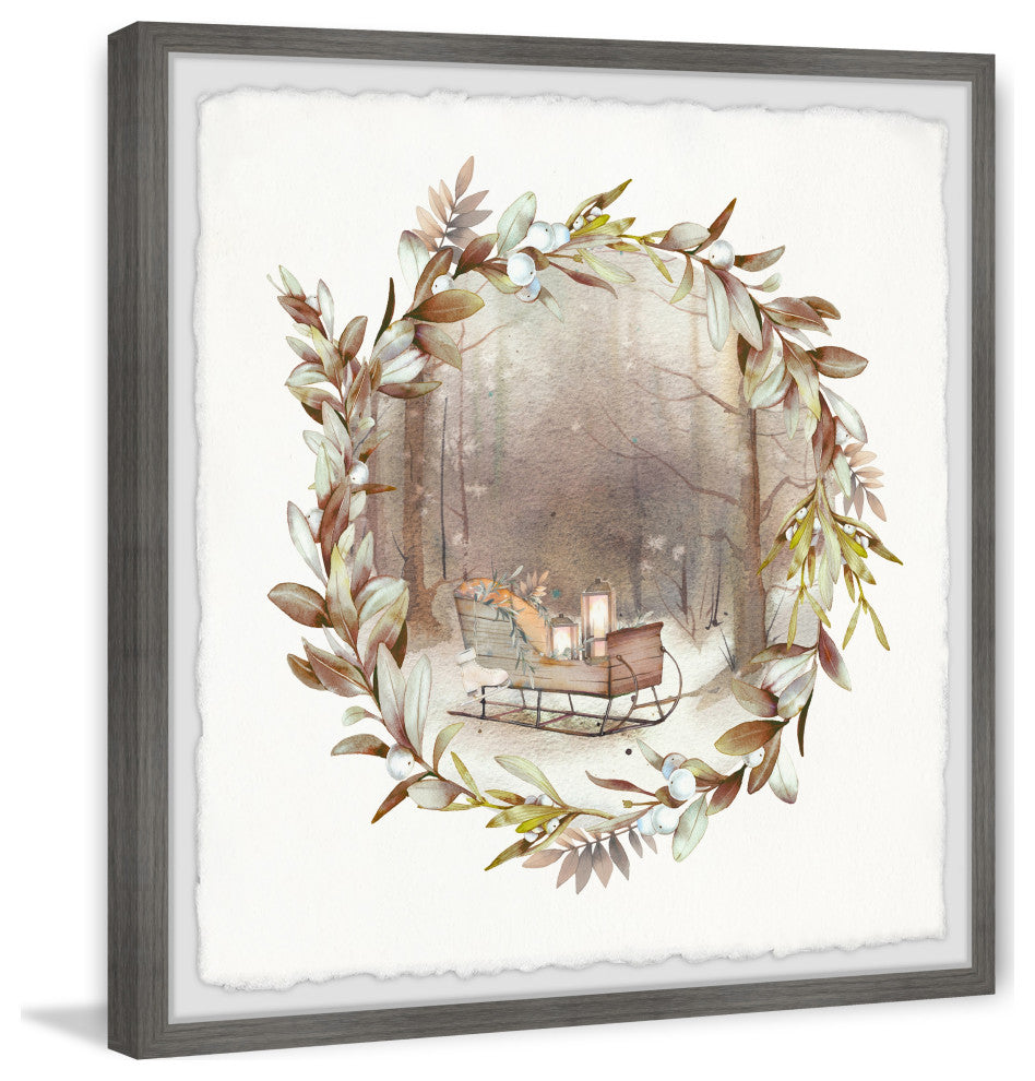 "Santa's Sleigh" Framed Painting Print, 32x32