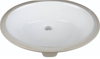 White 17" Oval Undermount Porcelain Bowl