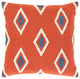 Surya Zulu ZLU-001 20"x20" Pillow Cover, Rust/Beige/Dark Blue