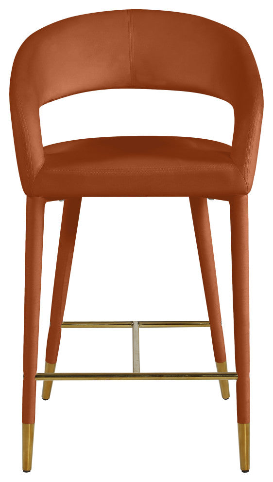 Destiny Counter Stool, Cognac, Velvet