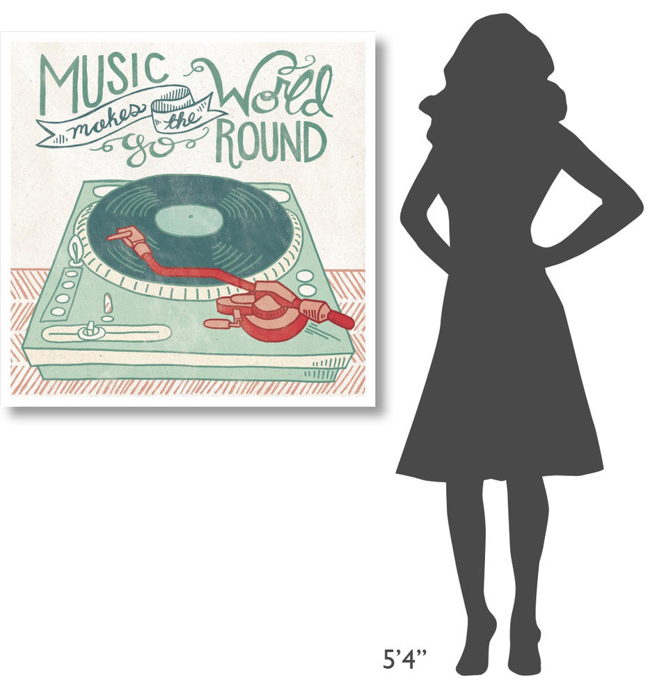 "Retro Record Player" Digital Paper Print by Mary Urban, 38"x38"