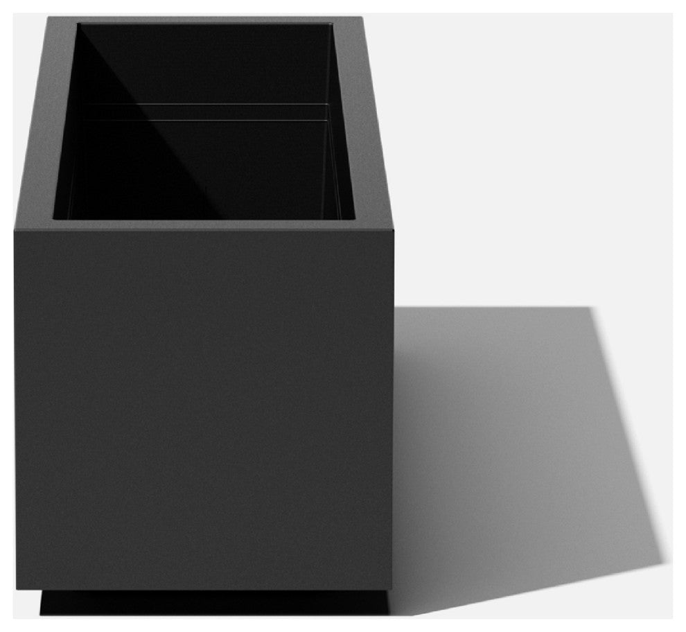 Veradek Block Series Long Box Planter, Black, 16.25"h X 15"w X 38"l
