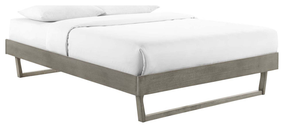 Billie Full Wood Platform Bed Frame Gray