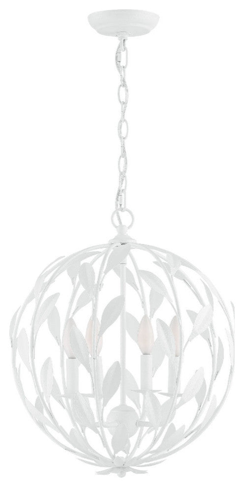 Broche 4 Light Matte White Chandelier