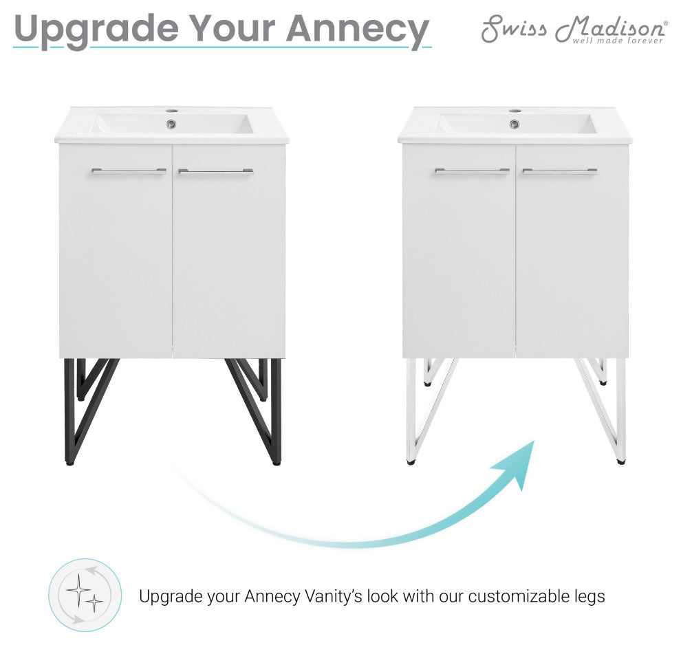 Annecy Vanity Legs, Set of 2, Chrome