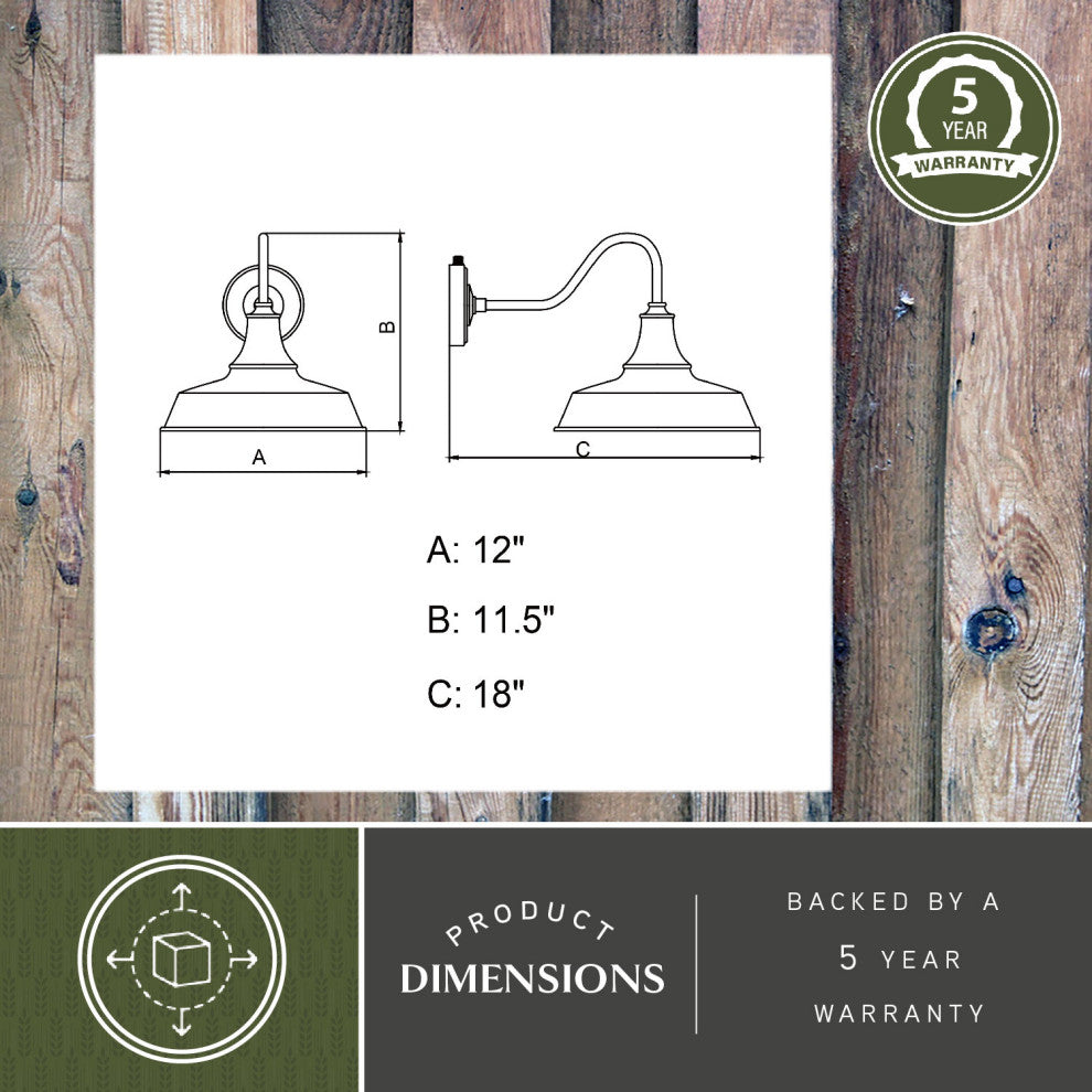 Dorado 1 Light Barn Outdoor Wall Lantern, Red/White, 12"x11.5"x18"