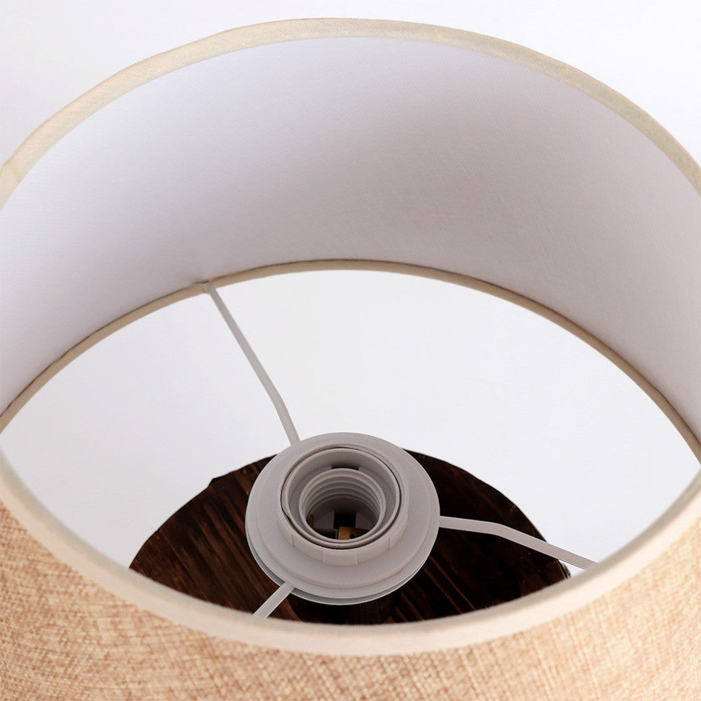 Industrial Wood Wine Barrel LED Table Lamp For Bedroom, Bar