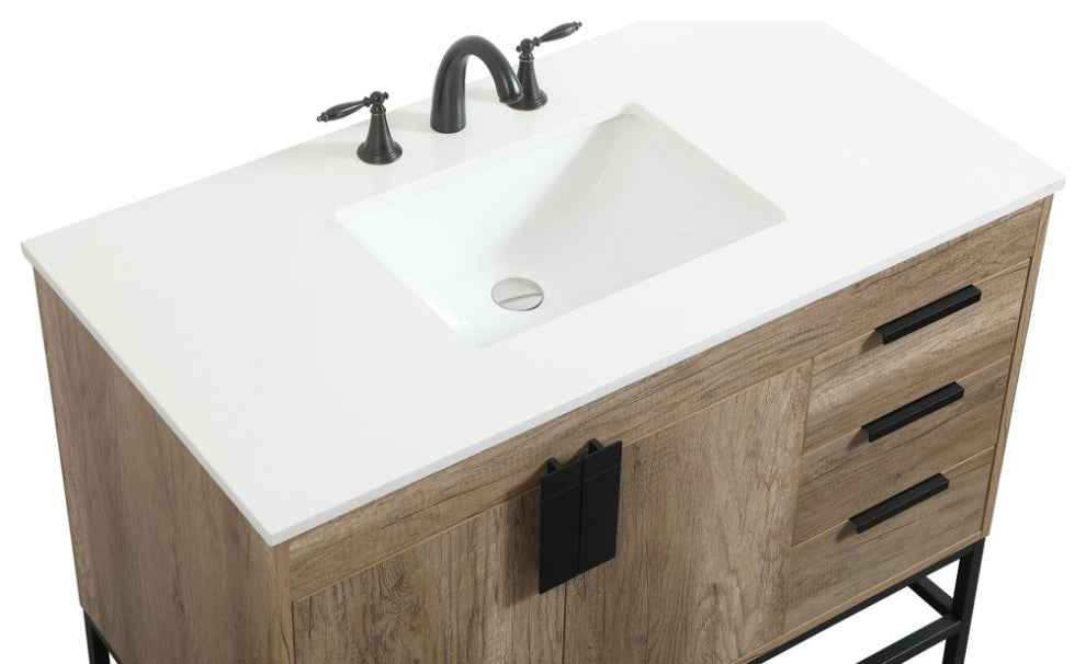 Home Living 22" Modern Natural Oak-Light Bathroom Vanity