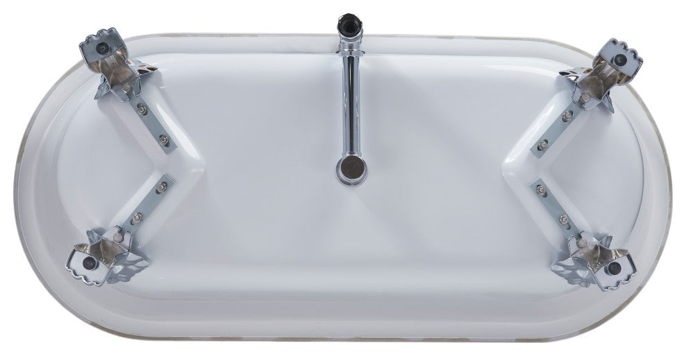67 in Acrylic Freestanding Bathtub With Clawfoot, Contemporary Soaking Tub, White