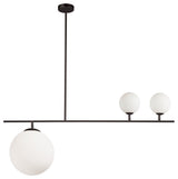 Matte Black Contemporary Pendant With White Glass