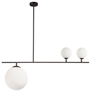 Matte Black Contemporary Pendant With White Glass